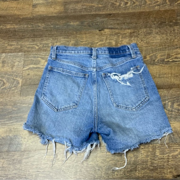 Abercrombie & Fitch High Rise 4" Jean Shorts Blue Denim Distressed Womens 25/0 - Picture 5 of 7